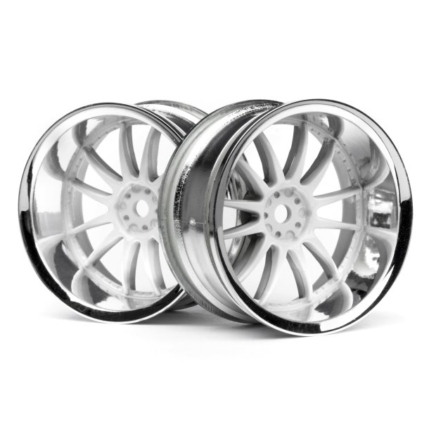 WORK XSA 02C WHEEL 26mm CHROME/WHITE (9mm OFFSET) 9mm OffSet HPI