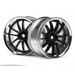 WORK XSA 02C WHEEL 26mm CHROME/BLACK (3mm OFFSET) 3mm OffSet HPI