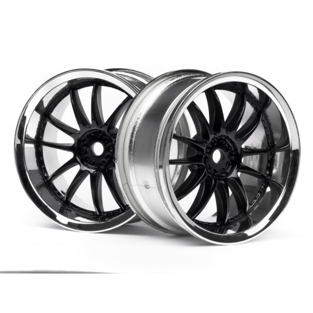 WORK XSA 02C WHEEL 26mm CHROME/BLACK (3mm OFFSET) 3mm OffSet HPI
