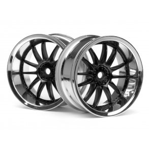 WORK XSA 02C WHEEL 26mm CHROME/BLACK (6mm OFFSET) 6mm OffSet HPI