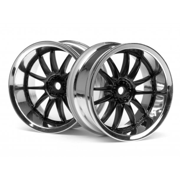 WORK XSA 02C WHEEL 26mm CHROME/BLACK (6mm OFFSET) 6mm OffSet HPI