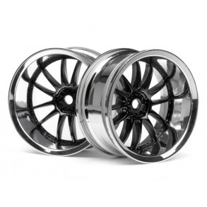 WORK XSA 02C WHEEL 26mm CHROME/BLACK (9mm OFFSET) 9mm OffSet HPI