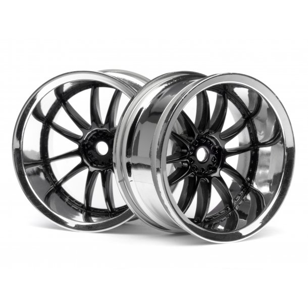 WORK XSA 02C WHEEL 26mm CHROME/BLACK (9mm OFFSET) 9mm OffSet HPI