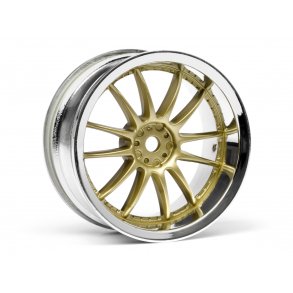 WORK XSA 02C WHEEL 26mm CHROME/GOLD (3mm OFFSET) 3mm OffSet/ HPI