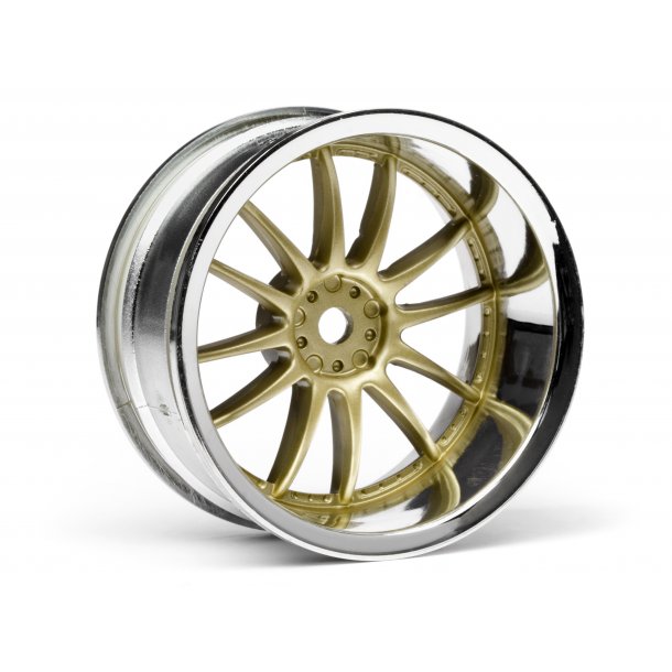 WORK XSA 02C WHEEL 26mm CHROME/GOLD (9mm OFFSET) 9mm OffSet/ HPI