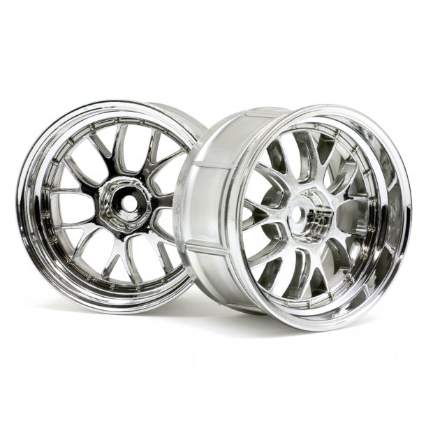 LP32 LM-R WHEEL CHROME (2pcs) 32mm wide (6mm off set), must HPI