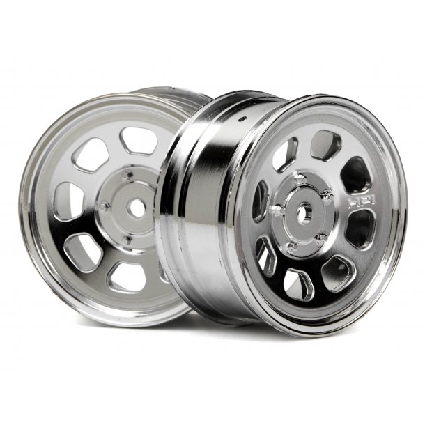 STOCK CAR WHEEL 26MM CHROME (1MM OFFSET) HPI