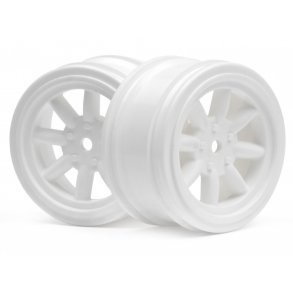SPOKE WHEEL 26mm WHITE 0mm OFFSET Must use with 26mm (Narrow HPI