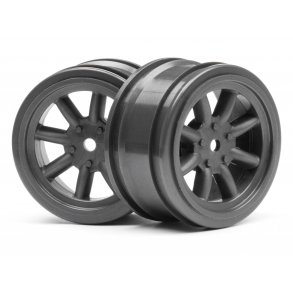 VINTAGE 8 SPOKE WHEEL 26mm GUNMETAL 0mm OFFSET Must use with HPI