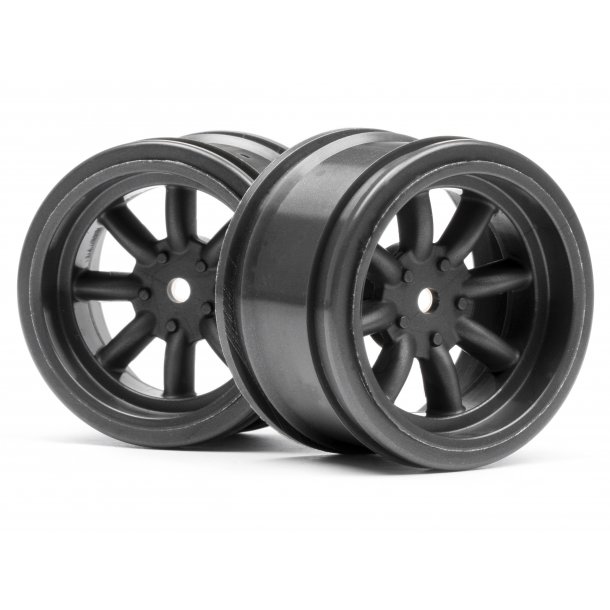 VINTAGE 8 SPOKE WHEEL 31mm GUNMETAL 6mm OFFSET Must use with HPI