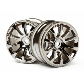 MX60 10 SPOKE WHEEL BLACK CHROME (0mm OFFSET/2pcs) SWITCH HPI