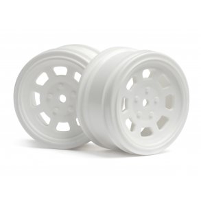 VINTAGE STOCK CAR WHEEL 26mm White (0mm OFFSET) Must use wit HPI