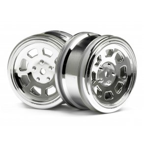 VINTAGE STOCK CAR WHEEL 26mm Shiny Chrome (0mm OFFSET) Must HPI