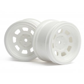 VINTAGE STOCK CAR WHEEL 31mm White (6mm OFFSET) Must use wit HPI