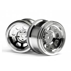 VINTAGE STOCK CAR WHEEL 31mm Shiny Chromel (6mm OFFSET) Must HPI