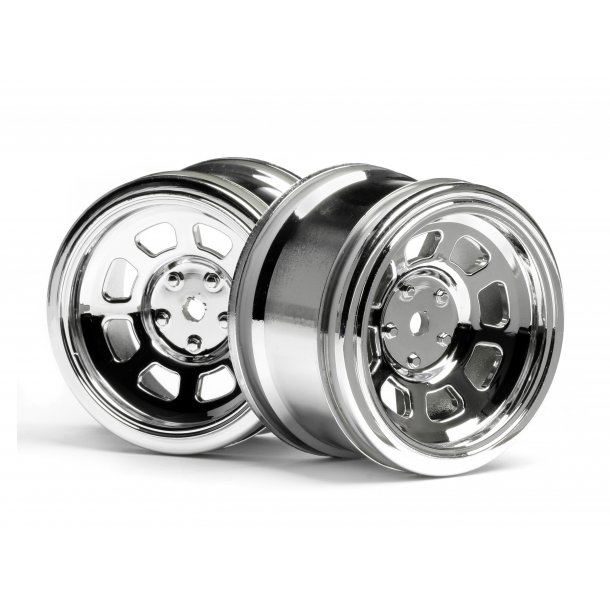 VINTAGE STOCK CAR WHEEL 31mm Shiny Chromel (6mm OFFSET) Must HPI