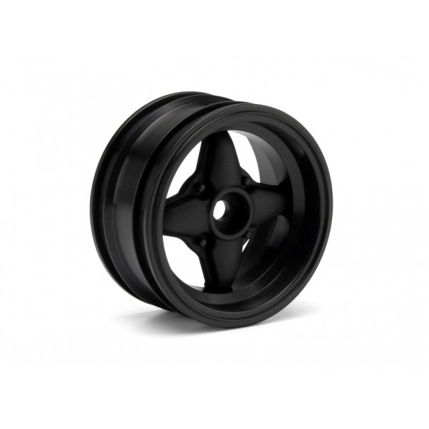 MX60 4 SPOKE WHEEL BLACK (3mm OFFSET/2pcs) CUP RACER 1M/3mm HPI