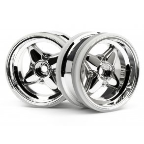 MX60 4 SPOKE WHEEL CHROME (3mm OFFSET/2pcs) CUP RACER 1M/Swi HPI