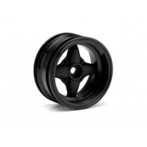 MX60 4 SPOKE WHEEL BLACK (6mm OFFSET/2pcs) CUP RACER 1M/6mm HPI