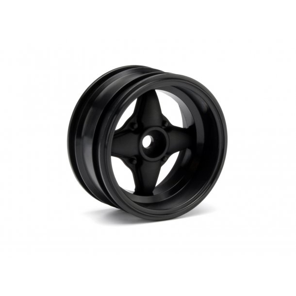MX60 4 SPOKE WHEEL BLACK (6mm OFFSET/2pcs) CUP RACER 1M/6mm HPI