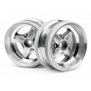 MX60 4 SPOKE WHEEL MATTE CHROME (6mm OFFSET) CUP RACER 1M/Sw HPI