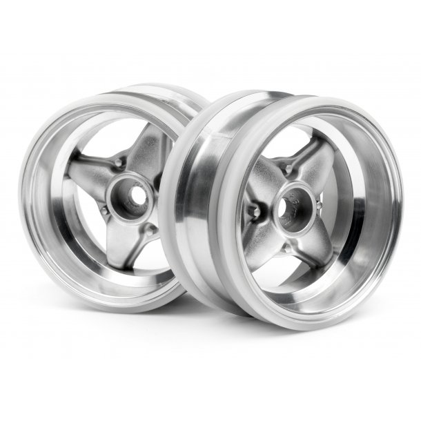MX60 4 SPOKE WHEEL MATTE CHROME (6mm OFFSET) CUP RACER 1M/Sw HPI