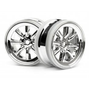MX60 8 SPOKE WHEEL CHROME (0mm OFFSET/2pcs) CUP RACER 1M/Swi HPI