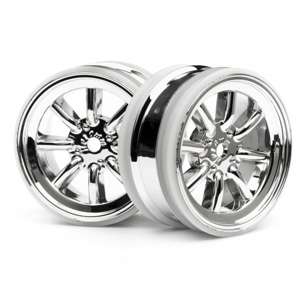 MX60 8 SPOKE WHEEL CHROME (0mm OFFSET/2pcs) CUP RACER 1M/Swi HPI