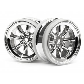 MX60 8 SPOKE WHEEL CHROME (3mm OFFSET/2pcs) CUP RACER 1M/Swi HPI