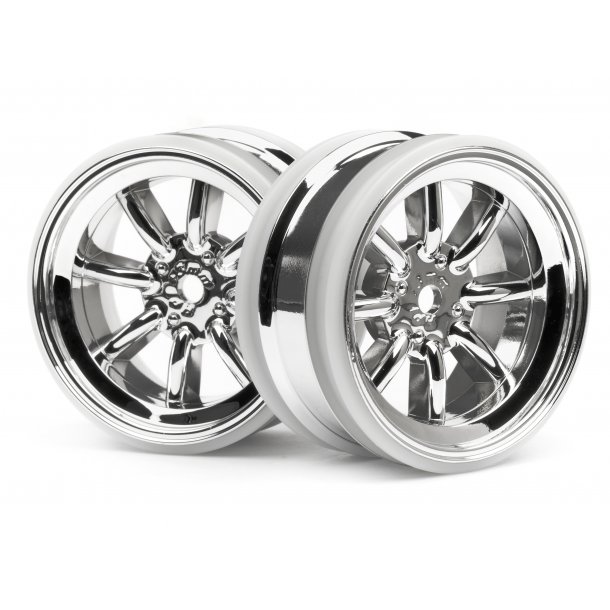 MX60 8 SPOKE WHEEL CHROME (3mm OFFSET/2pcs) CUP RACER 1M/Swi HPI