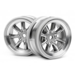 MX60 8 SPOKE WHEEL MATTE CHROME (3mm OFFSET) CUP RACER 1M/Sw HPI