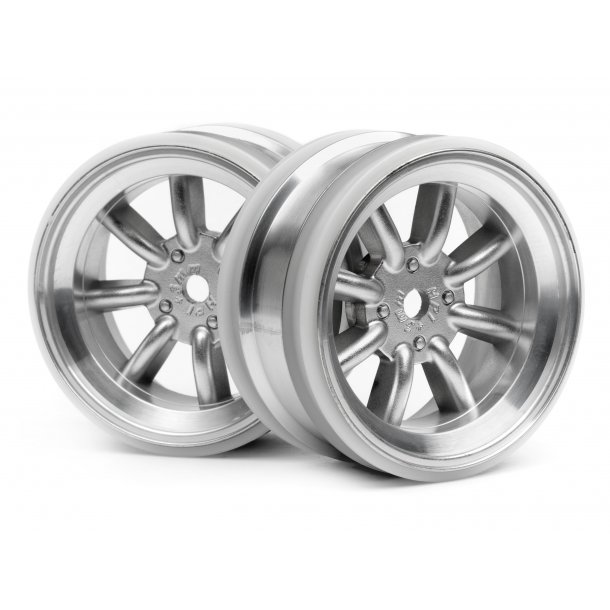 MX60 8 SPOKE WHEEL MATTE CHROME (3mm OFFSET) CUP RACER 1M/Sw HPI