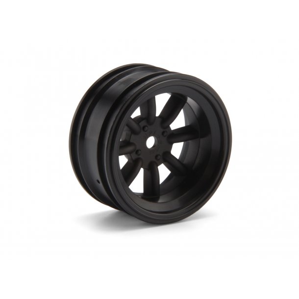 MX60 8 SPOKE WHEEL BLACK (6mm OFFSET/2pcs) CUP RACER 1M/6mm HPI