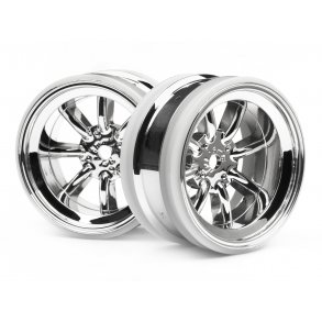 MX60 8 SPOKE WHEEL CHROME (6mm OFFSET/2pcs) CUP RACER 1M/Swi HPI