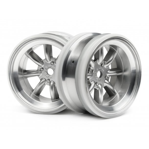 MX60 8 SPOKE WHEEL MATTE CHROME (6mm OFFSET) CUP RACER 1M/Sw HPI