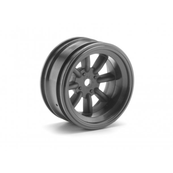 MX60 8 SPOKE WHEEL GUNMETAL (6mm OFFSET/2pcs) CUP RACER 1M/6 HPI