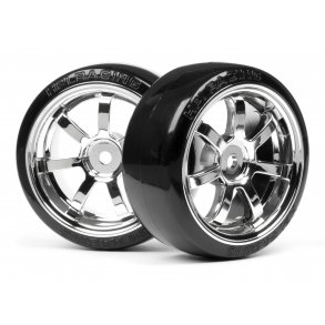 T-DRIFT TIRE 26mm RAYS 57S-PRO WHEEL CHROME 26mm width/0mm o HPI