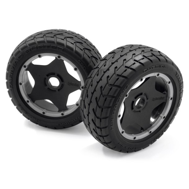 MOUNTED TARMAC BUSTER RIB TIRE M COMPOUN HPI