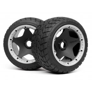 MOUNTED TARMAC BUSTER RIB TIRE M COMPOUN HPI