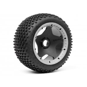 DIRT BUSTER BLOCK TIRE HD COMPOUND ON BLACK WHEEL Baja 5B/Re HPI