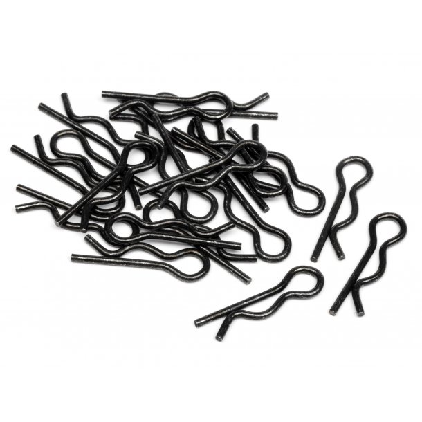 BODY CLIP (6MM/BLACK/20PCS) BLACK TYPE W HPI