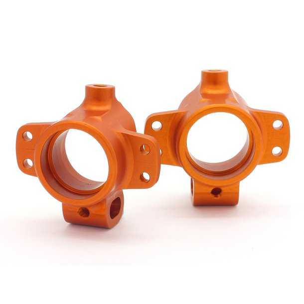 HD ALUMINUM REAR HUB CARRIER (ORANGE/2pcs) CUP RACER 1M/Mach HPI
