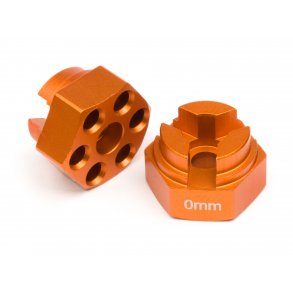 ALUMINUM HEX HUB (0mm OFFSET/ORANGE) CUP RACER 1M/MACHINED A HPI