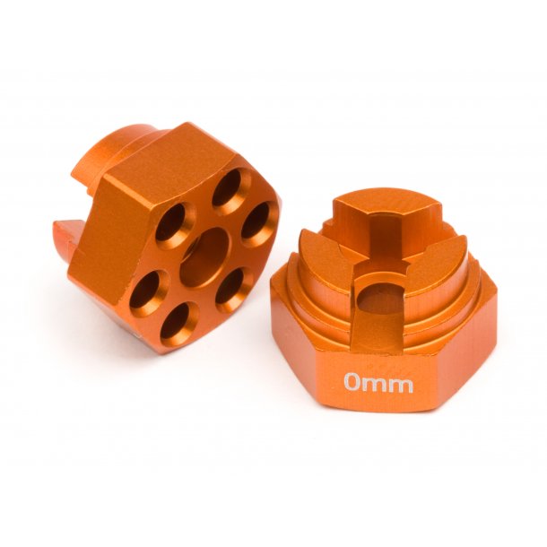 ALUMINUM HEX HUB (0mm OFFSET/ORANGE) CUP RACER 1M/MACHINED A HPI