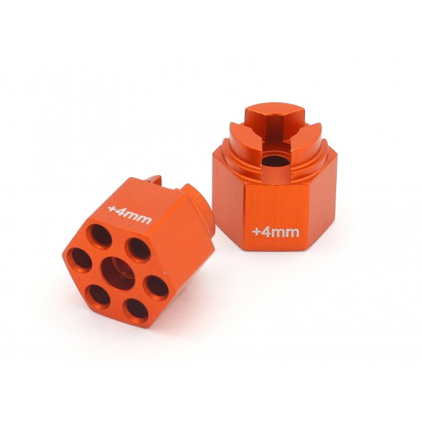 ALUMINUM HEX HUB (4mm OFFSET/ORANGE/2pcs) CUP RACER 1M/MACHI HPI
