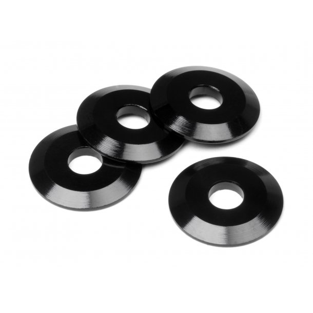 ALUMINUM WASHER 4x14x1.5mm (BLACK/4pcs) Wheel washer for Roc HPI