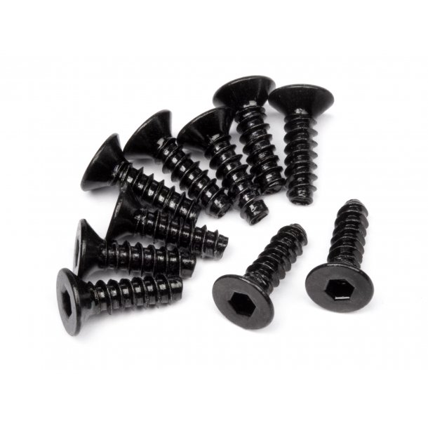 TP. FLAT HEAD SCREW M3x10mm (HEX SOCKET/10pcs) 2.0mm Hex Soc HPI