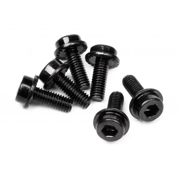 FLANGED CAP HEAD SCREW M3x8mm (6pcs) 2.5mm Hex Socket HPI