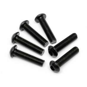 BUTTON HEAD SCREW M6x25mm (HEX SOCKET/6pcs) 4.0mm Hex Socket HPI