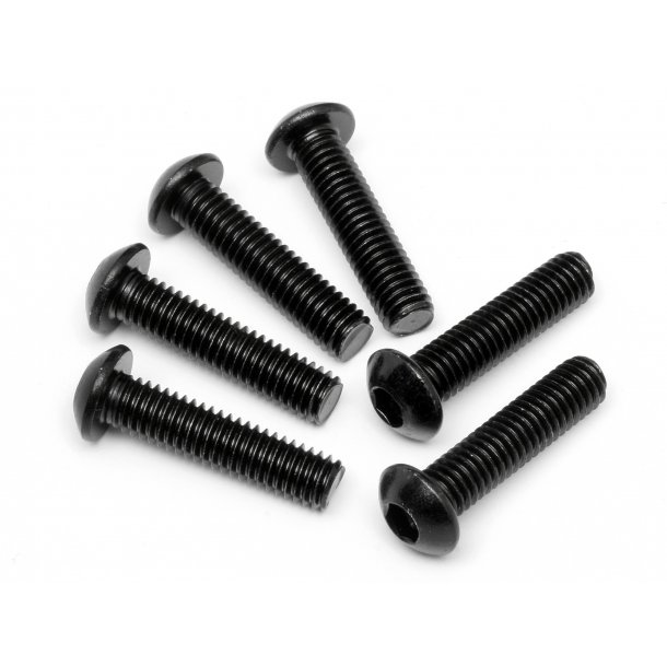 BUTTON HEAD SCREW M6x25mm (HEX SOCKET/6pcs) 4.0mm Hex Socket HPI
